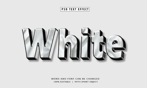 Effetto testo modificabile 3D bianco