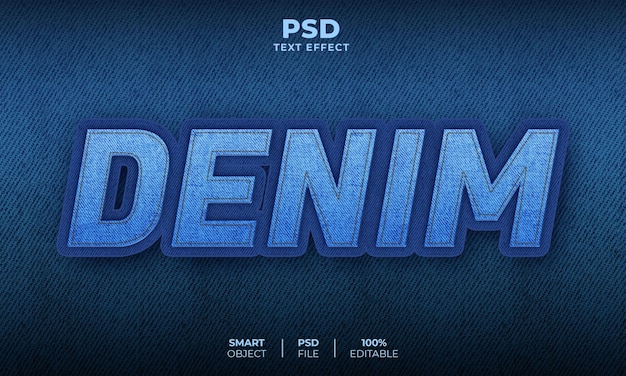 Effetto testo modificabile 3d denim