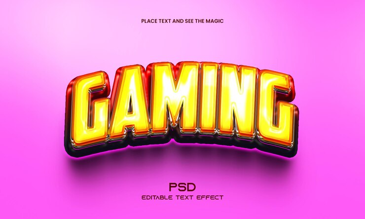 Effetto testo modificabile 3d di gioco
