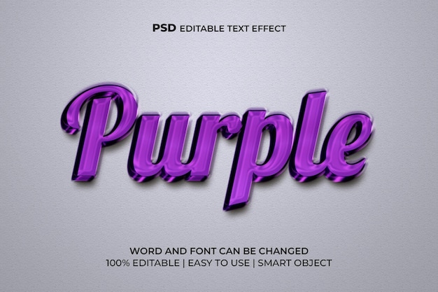 Effetto testo modificabile 3D viola