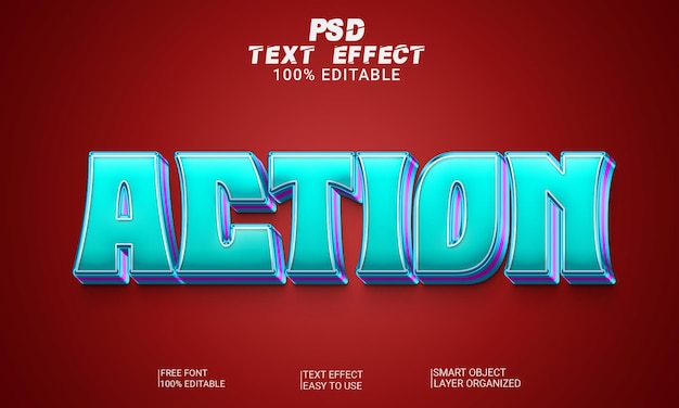 Effetto testo modificabile azione 3D
