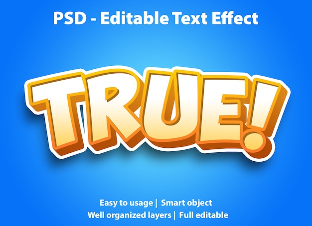 Effetto testo modificabile Giallo Vero