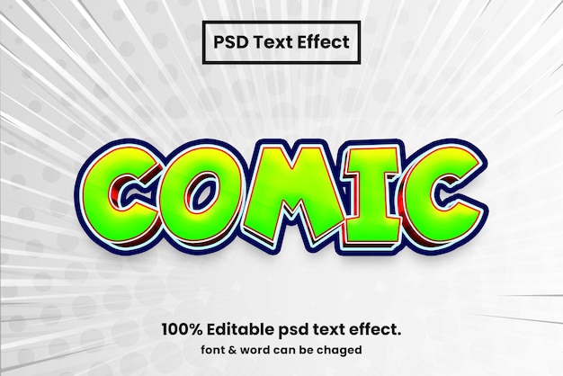 Effetto testo modificabile in stile fumetto