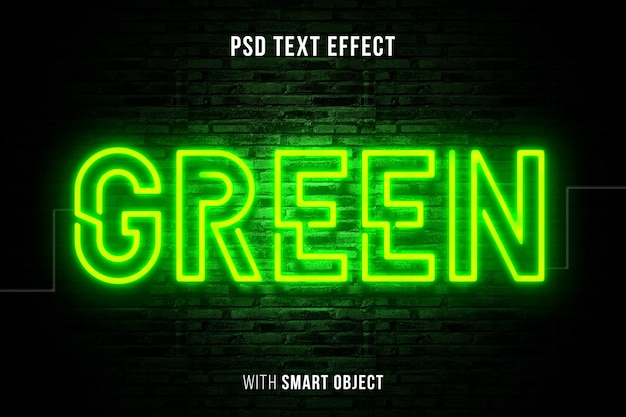 effetto testo modificabile neon verde