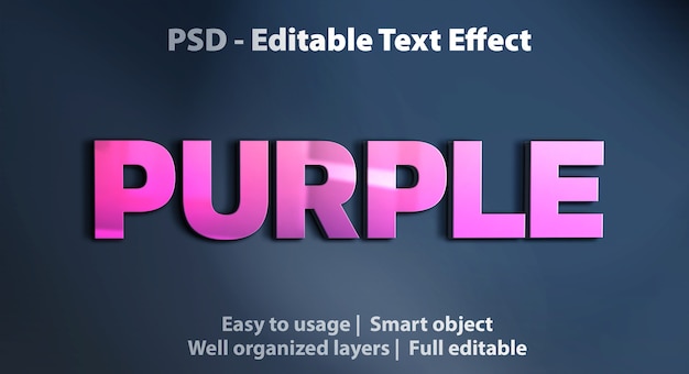 Effetto testo modificabile viola