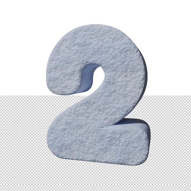 Effetto testo neve numero 2 rendering 3d