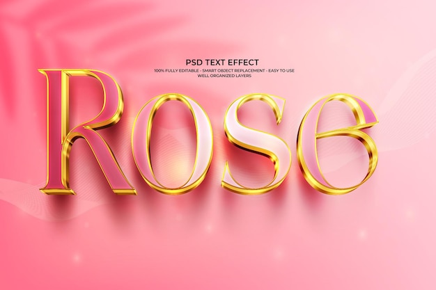 Effetto testo oro rosa 3D
