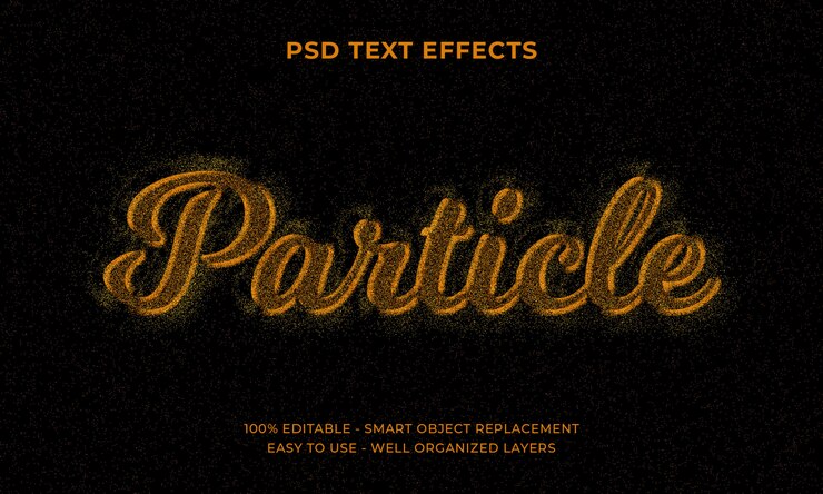 Effetto testo per un fantastico effetto particellare futuristico