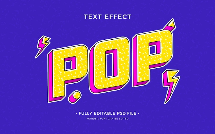 PSD effetto testo pop art