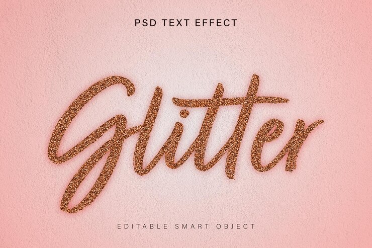 PSD effetto testo psd glitterato