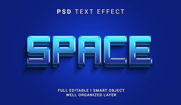 Effetto testo psd in stile 3d spaziale