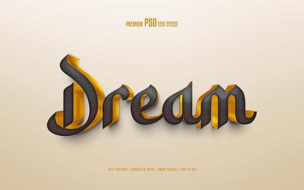 Effetto testo psd premium modificabile da sogno 3d