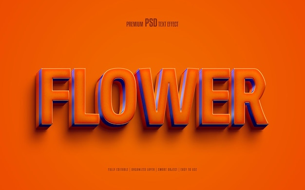 Effetto testo psd premium modificabile fiore