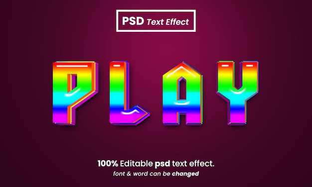 Effetto testo psd premium modificabile in 3D di gioco