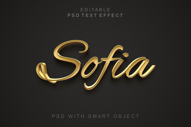 Effetto testo Sofia 3d