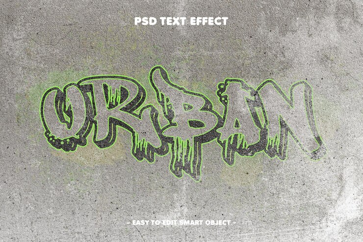 PSD effetto testo spray graffiti street