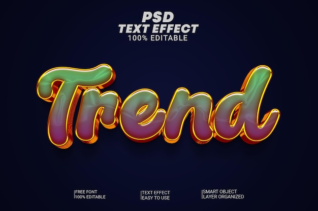 Effetto testo tendenza creativa PSD
