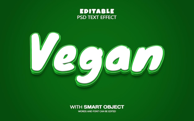 Effetto testo vegano con oggetto intelligente