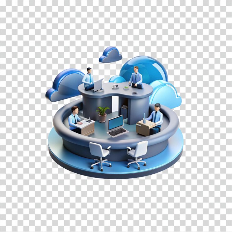 PSD efficience du lieu de travail basé sur le cloud pour la collaboration en équipe à distance