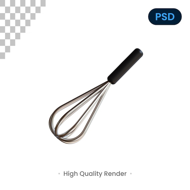 Egg Whiskers 3D Render Ilustração Premium Psd