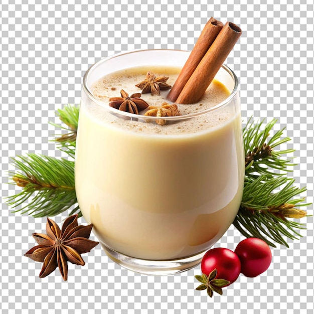 El eggnog de Navidad en un fondo transparente
