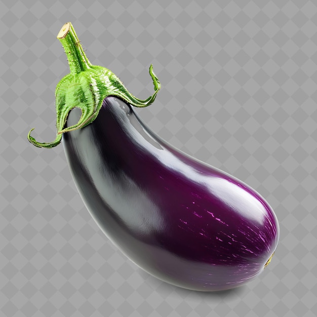 PSD une eggplant violette avec une eggplant verte dessus