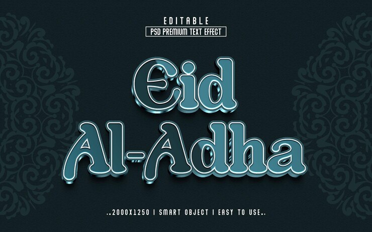 PSD eid al adha editable text effect