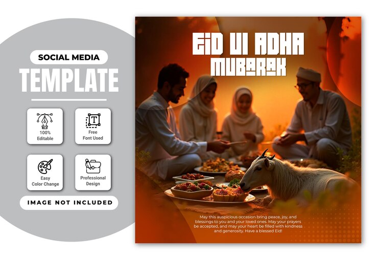 Eid al adha mubarak Diseño de anuncios de Instagram y redes sociales