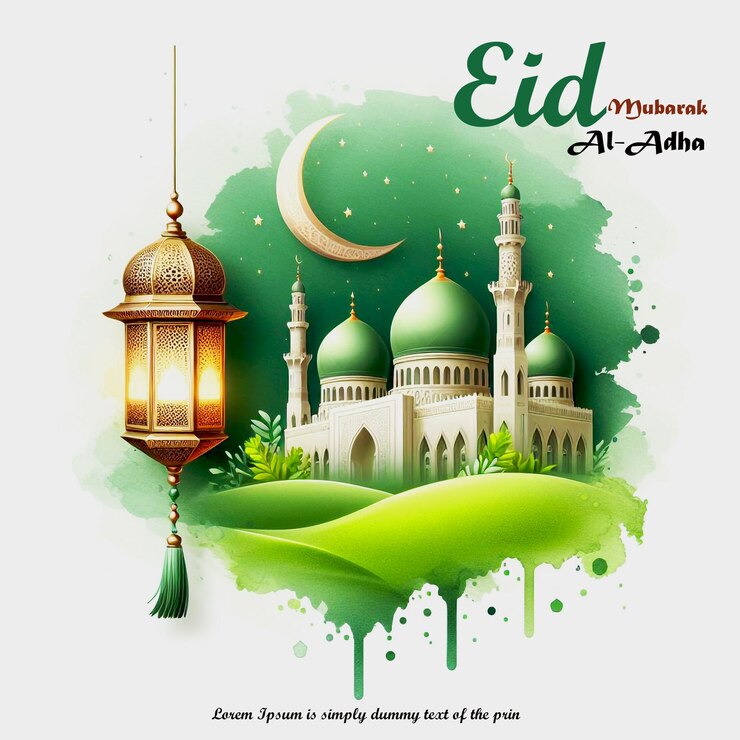 Eid Al Adha mubarak diseño de fondo elegante tradicional islámico