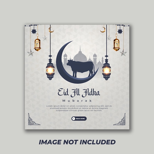 Eid al adha mubarak festival islamico modello di banner per i social media