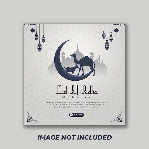 Eid al adha mubarak festival islamico modello di banner per i social media