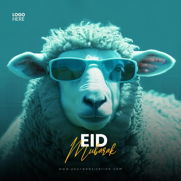 PSD eid al adha mubarak el festival islámico de las ovejas en las redes sociales