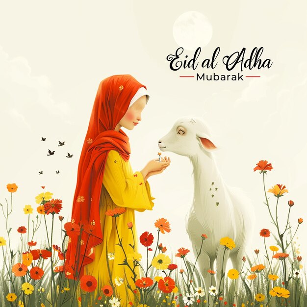 PSD eid al adha mubarak hintergrunddesign für einen social-media-post