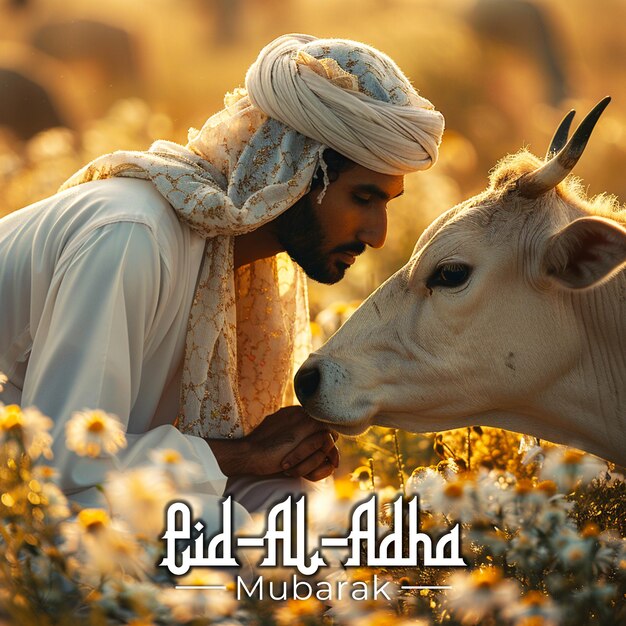 Eid al adha mubarak hintergrunddesign für einen social-media-post