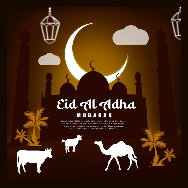 Eid al Adha Mubarak islamisches Fest Social Media Banner Vorlage