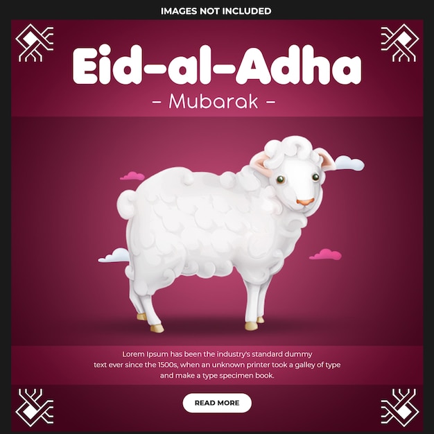 PSD eid al adha mubarak islamisches festival social media banner vorlage