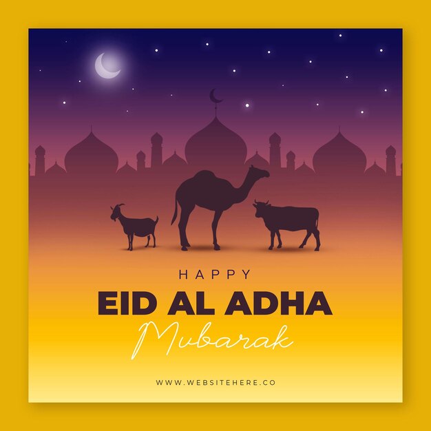 PSD eid al adha mubarak islamisches festival social-media-post-banner-vorlage