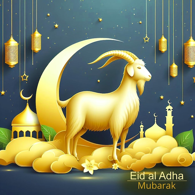 PSD eid al adha mubarak modelo de design de fundo elegante