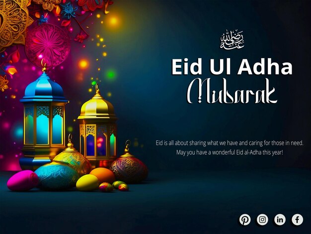 PSD eid al adha mubarak musulman fastival le contexte islamique