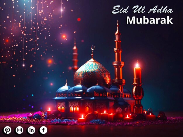 Eid al adha mubarak musulmán fastival el trasfondo islámico