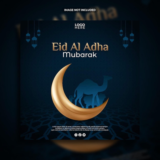 Eid al adha mubarak social-media-post-vorlagendesign