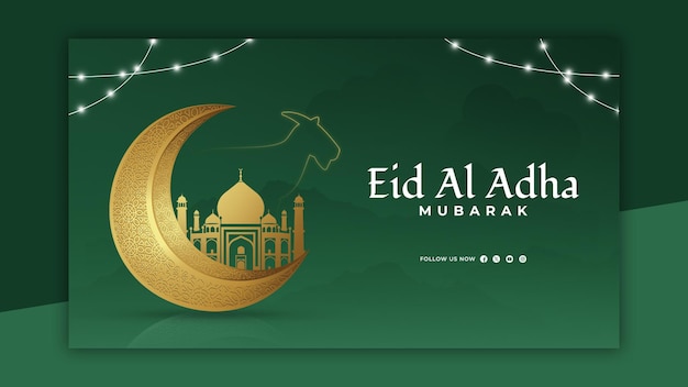 Eid Al Adha Teilen von horizontalen Vorlagen für soziale Medien