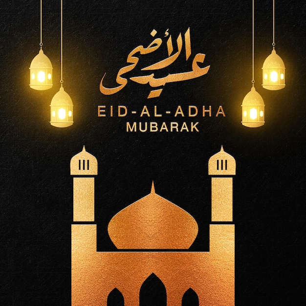 Eid al-Adha-Typografie-Grußbeitragsvorlage