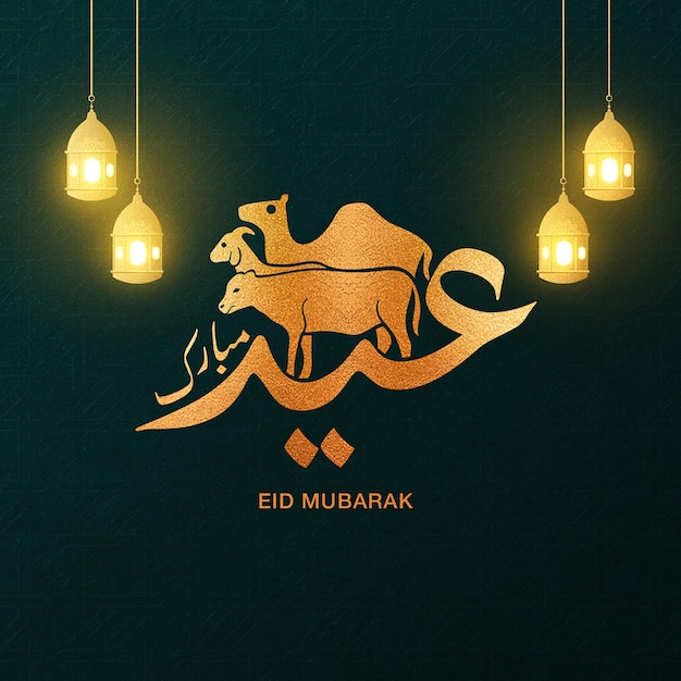 Eid al-adha-typografie-grußbeitragsvorlage