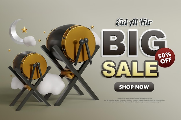 Eid AL Fitr Big Sale Banner Designs Vorlage