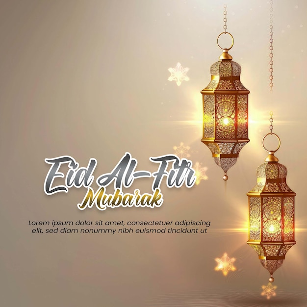 Eid al Fitr Mubarak modelo de cartão de saudação ramadan kareem modelo de postagem de mídia social