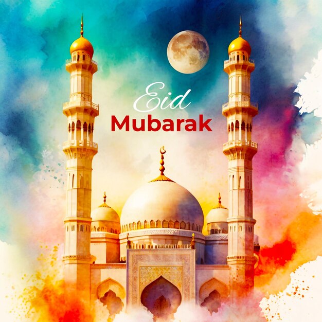 Eid al Fitr post sui social media Template post su Facebook Eid Mubarak