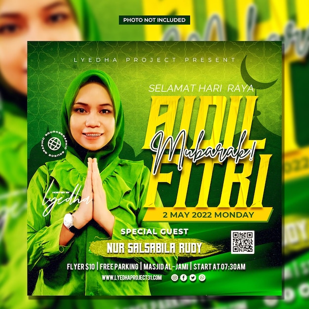 Eid alfitr flyer social media instagram post banner vorlage