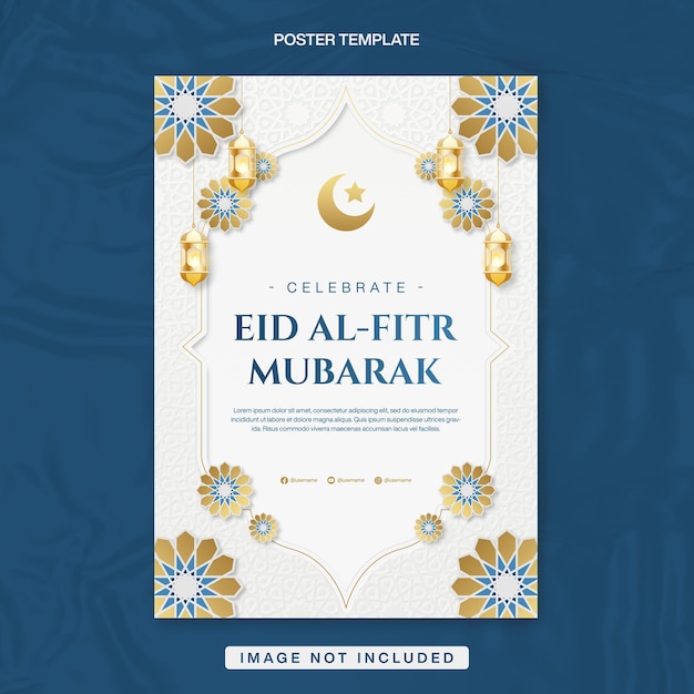 Eid AlFitr Mubarak Poster Banner Vorlage für islamische Feier mit Mandala Dekoration