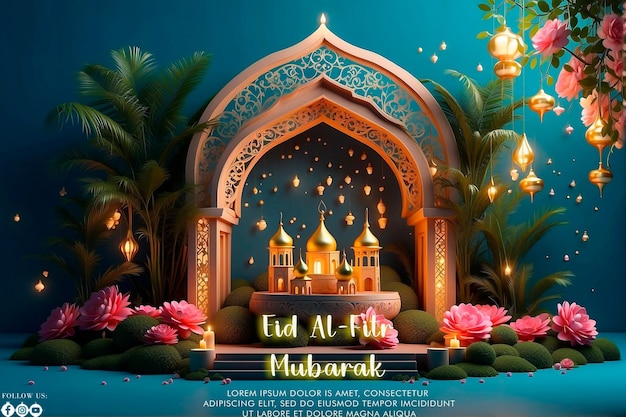 PSD eid alfitri mubarak cumprimentando as mídias sociais